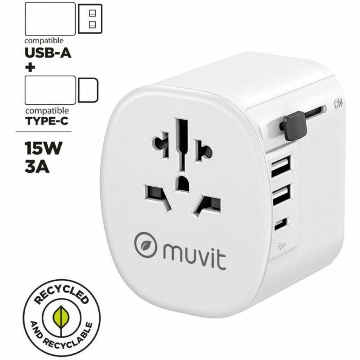 Cargador de Pared Muvit MCADP0006 15 W Blanco 3 Cargador de Pared Muvit MCADP0006 15 W Blanco 3