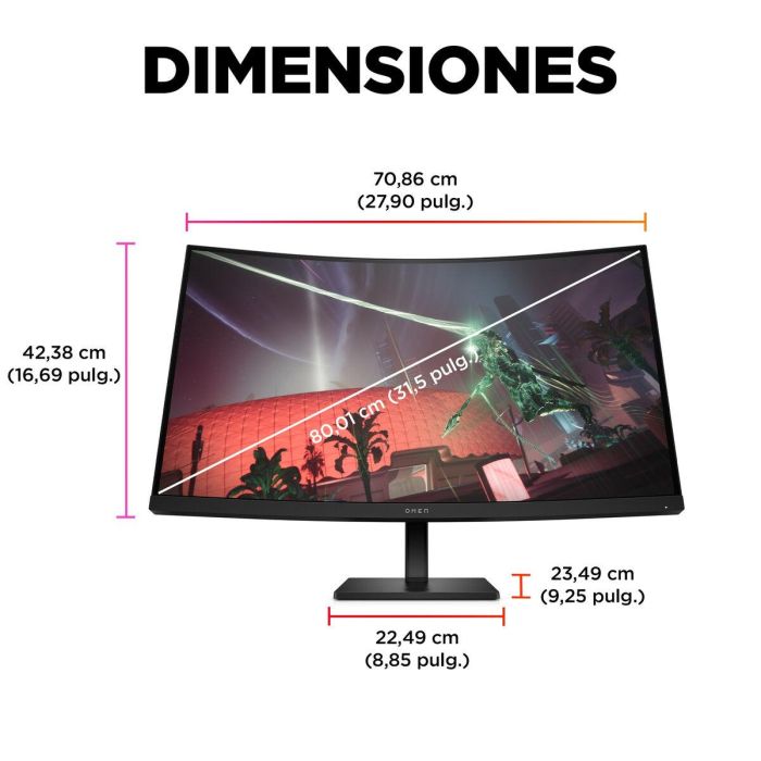 Monitor HP 780K6E9#ABB 31,5" HDR VA Flicker free 165 Hz 51 Monitor HP 780K6E9#ABB 31,5" HDR VA Flicker free 165 Hz 51