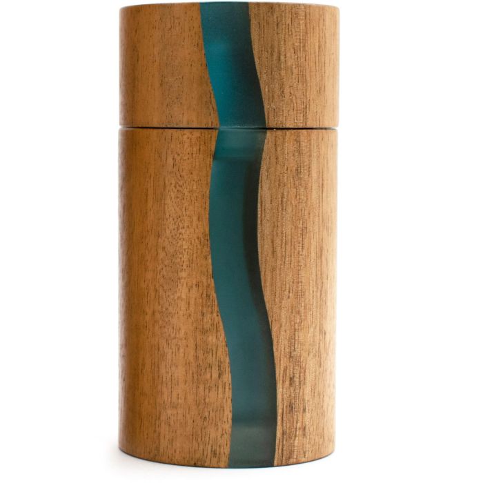 Bisetti BIS8015457064101 Molinillo de pimienta Positano de 13 cm de acacia y resina azul 1