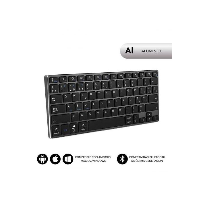 SUBBLIM Teclado Wireless Bluetooth Aluminio Advance Compact Grey