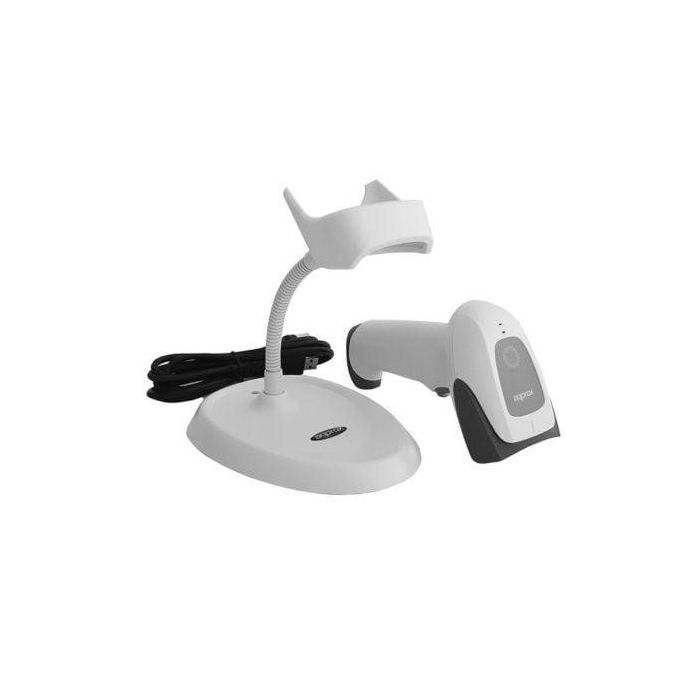 Approx appLS22WH Lector de Código de Barras 1D/2D QR USB con Soporte para Códigos Impresos, Digitales y Dañados IP52