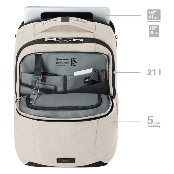 Wenger MX Professional Mochila para portátil de 40,64cm (16 Pulgadas) Sand Unisex Poliéster 3 Wenger MX Professional Mochila para portátil de 40,64cm (16 Pulgadas) Sand Unisex Poliéster 3
