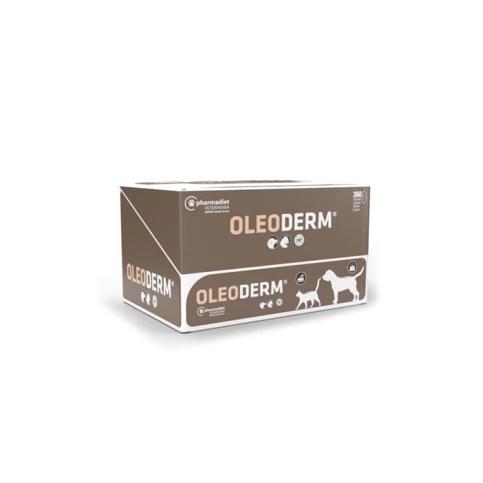 Oleoderm 360 Cápsulas - Suplemento Alimenticio para Perros y Gatos con Ácidos Grasos y Vitaminas