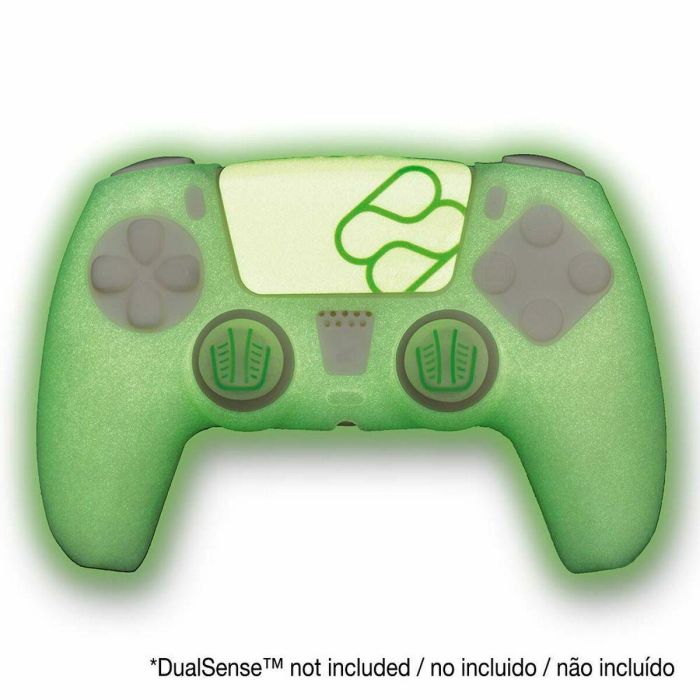 Funda Silicona + Grips FR-TEC Custom Kit Glow in the Dark para Mando PS5/ Verde Funda Silicona + Grips FR-TEC Custom Kit Glow in the Dark para Mando PS5/ Verde