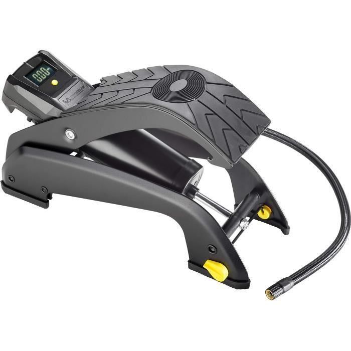 Michelin Bomba de pie con manómetro digital, precisión 0.05 a 7 bar, manguera nylon 60 cm, pies antideslizantes, bloqueo pedal 1