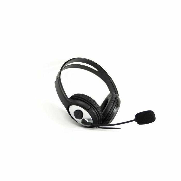 Auriculares con Micrófono CoolBox COO-AUM-01 Negro Plateado Auriculares con Micrófono CoolBox COO-AUM-01 Negro Plateado