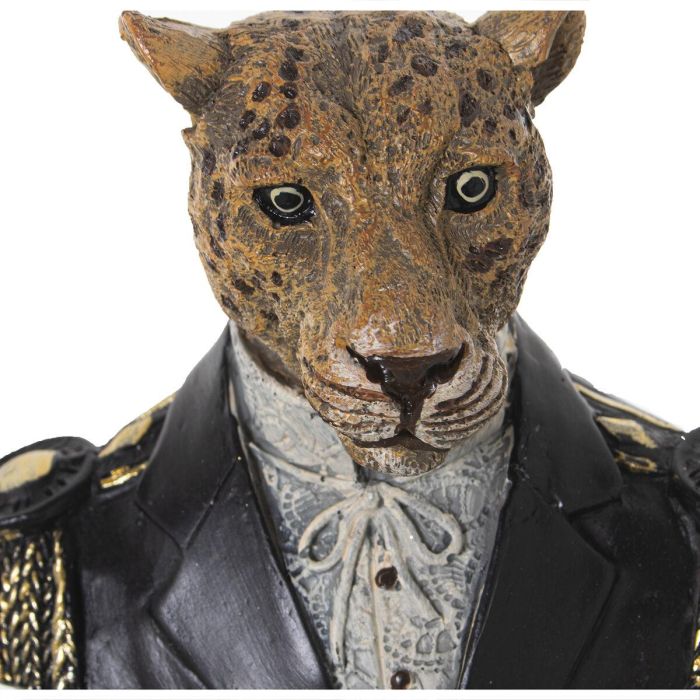 Figura Decorativa Alexandra House Living Negro Plástico Leopardo Traje 15 x 17 x 42 cm 2