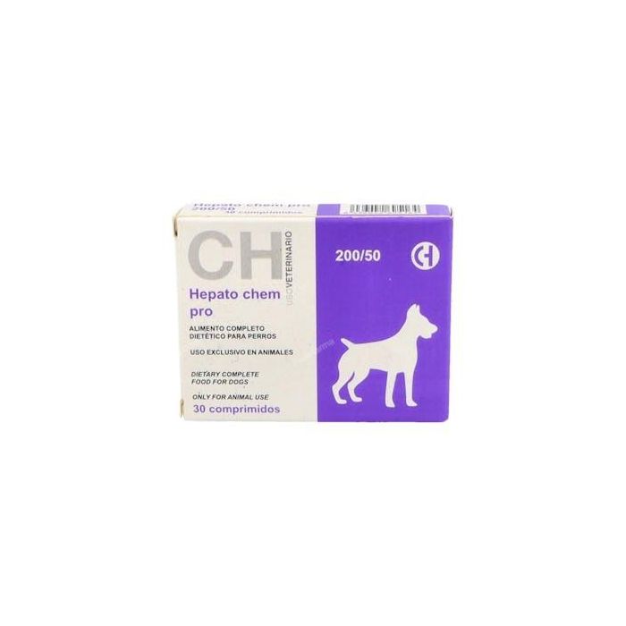 Hepato Chem Pro Suplemento Hepático para Perros - 30 Comprimidos con Boldo, Cynara y Ortosifón