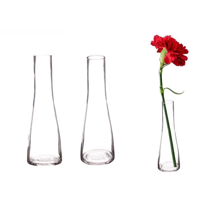 Giftdecor Florero de Cristal Transparente Base Ancha 6x22x6 cm (48 Unidades)