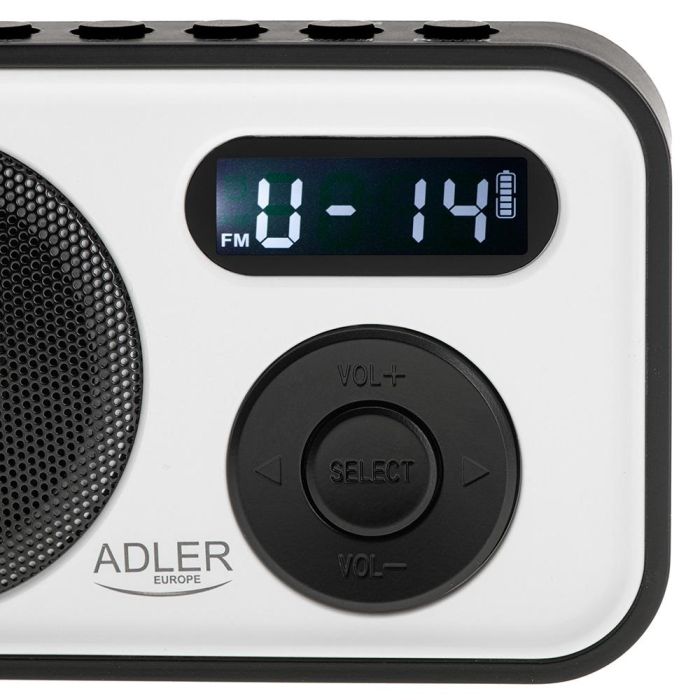 Adler Radio digital PLL AM/FM AD1906 con sintonización automática, pantalla LCD, reloj y alarma, USB-C/Batería, 12,5 x 3 x 7,5 cm 9