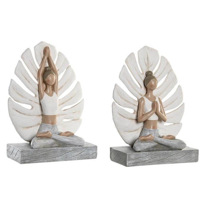 Figura Moderno DKD Home Decor Gris Blanco 7.5 x 21 x 16 cm (2 Unidades)