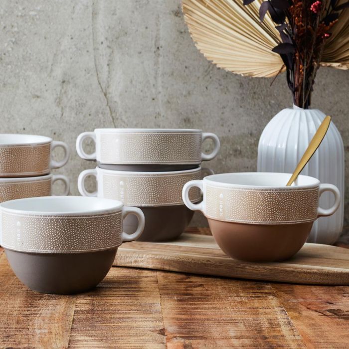 Home Deco Factory Taza Sopa 550 Ml Con 2 Asas De Cerámica 1 Home Deco Factory Taza Sopa 550 Ml Con 2 Asas De Cerámica 1