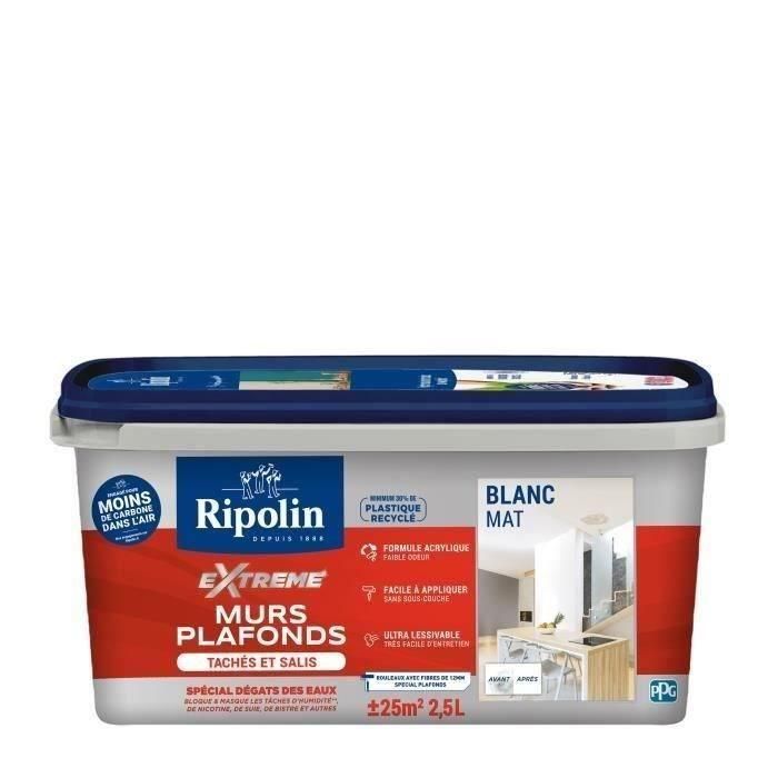 RIPOLIN Pintura Mate para Techos Manchados y Sucios - Blanco Mate