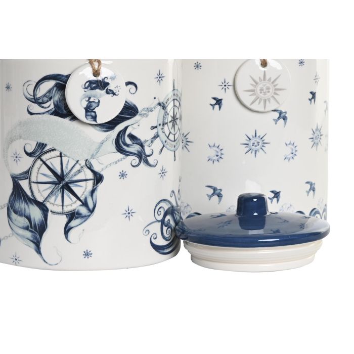 DKD Home Decor Bote Stella Maris Atlántico Dolomite 2,35L Apto Microondas Lavavajillas Azul Blanco (Pack 2) 0 DKD Home Decor Bote Stella Maris Atlántico Dolomite 2,35L Apto Microondas Lavavajillas Azul Blanco (Pack 2) 0