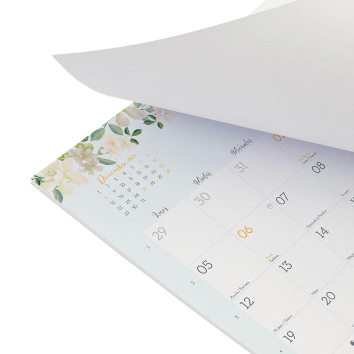 Finocam Calendario Bloc con Imán para Escribir 250x200 mm, Diseño Mv Design 2026, Anual para Planificación Familiar y de Estudio 5