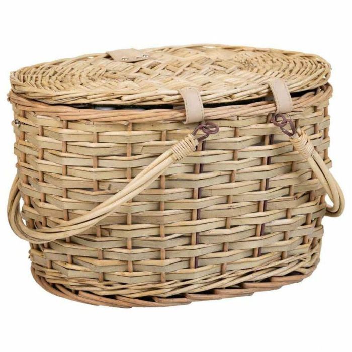 Cesta de Picnic Alexandra House Living Gris Natural Mimbre 5