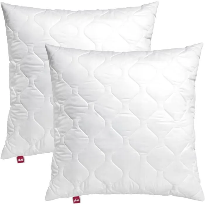 Abeil Lote de 2 Almohadas de Memoria Acolchadas 60x60 cm Blanco 1