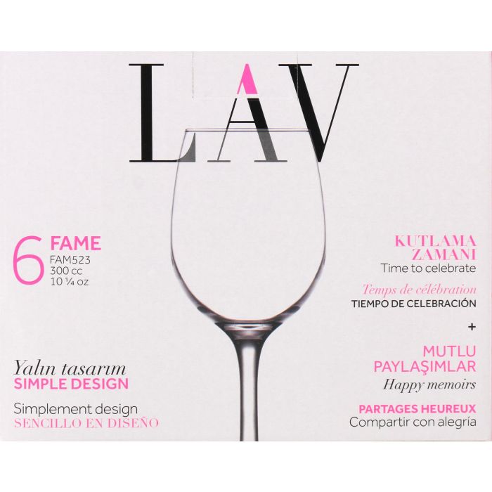 Set 6 Copas Vino 300 cc Fame H - Lav (4 Cajas) 1 Set 6 Copas Vino 300 cc Fame H - Lav (4 Cajas) 1