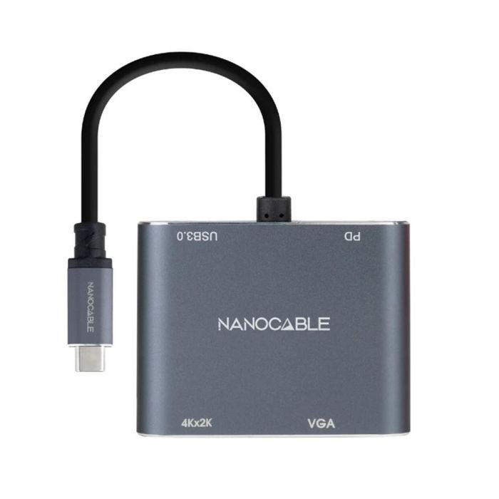 Nanocable Conversor USB Tipo C a VGA/HDMI/PD/USB 3.0 4K 60W Modelo 10.16.4304 15cm Gris 0 Nanocable Conversor USB Tipo C a VGA/HDMI/PD/USB 3.0 4K 60W Modelo 10.16.4304 15cm Gris 0