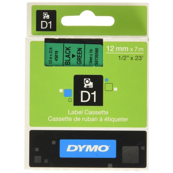 DYMO Cinta LM D1 12mmx7m Negro/verde DYMO Cinta LM D1 12mmx7m Negro/verde