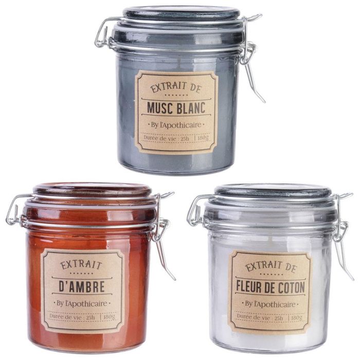 Home Deco Factory Tarro Con Vela Apothicaire - Musc Blanc, D'Ambre, Fleur de Coton - 180g, 25h 2 Home Deco Factory Tarro Con Vela Apothicaire - Musc Blanc, D'Ambre, Fleur de Coton - 180g, 25h 2