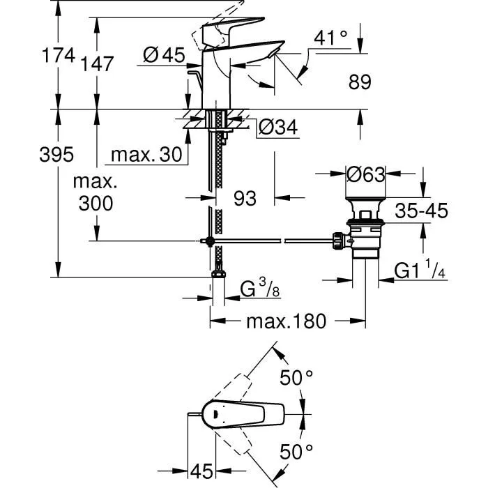 Grohe 4005176727443 Mejorador Monocomanade Lavabo Tamaño S 5 Grohe 4005176727443 Mejorador Monocomanade Lavabo Tamaño S 5