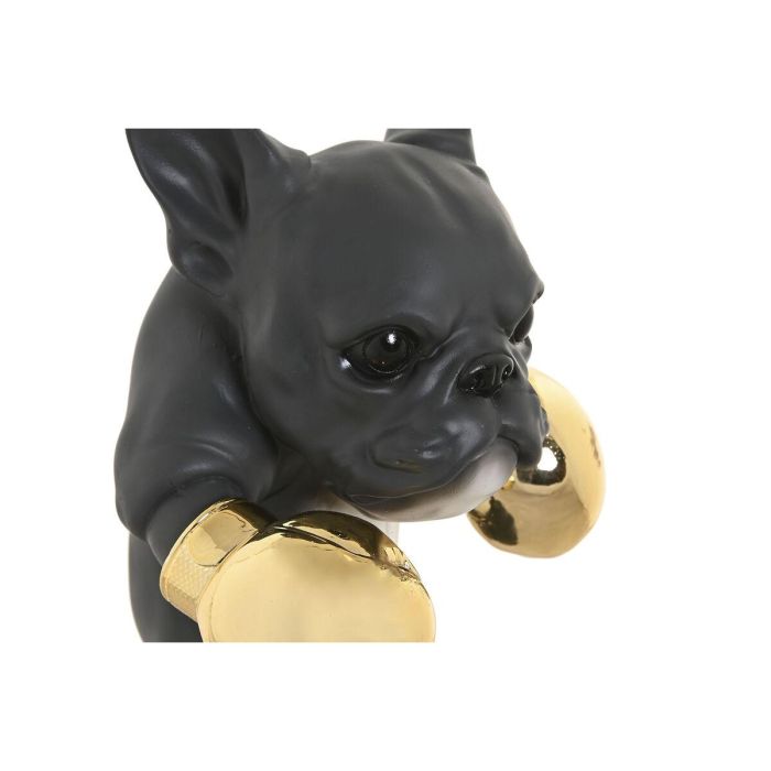 DKD Home Decor Figura Decorativa Moderna de Resina Perro Boxeador Gris Oscuro Dorado 16x25x25 cm (2 Unidades) 3