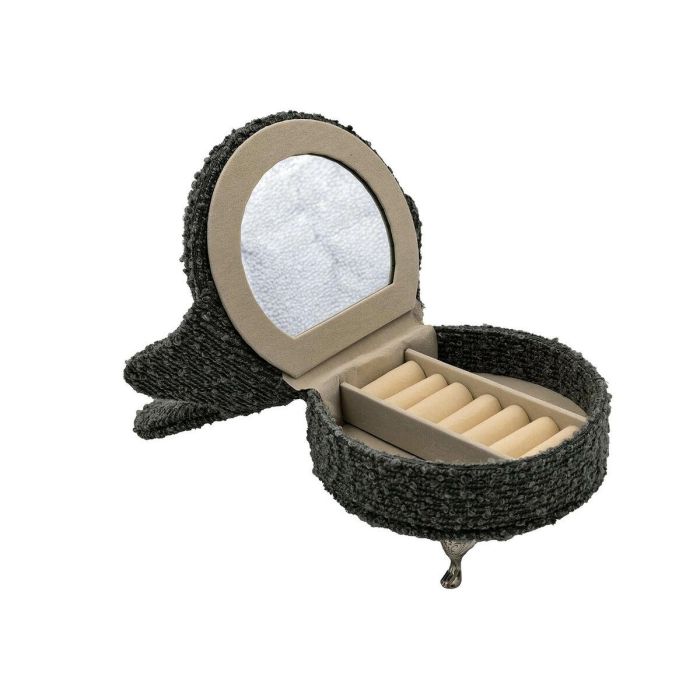 Caja-Joyero Versa Gris Poliéster Metal Espejo Madera MDF 12 x 19 x 18 cm Sillón 3 Caja-Joyero Versa Gris Poliéster Metal Espejo Madera MDF 12 x 19 x 18 cm Sillón 3