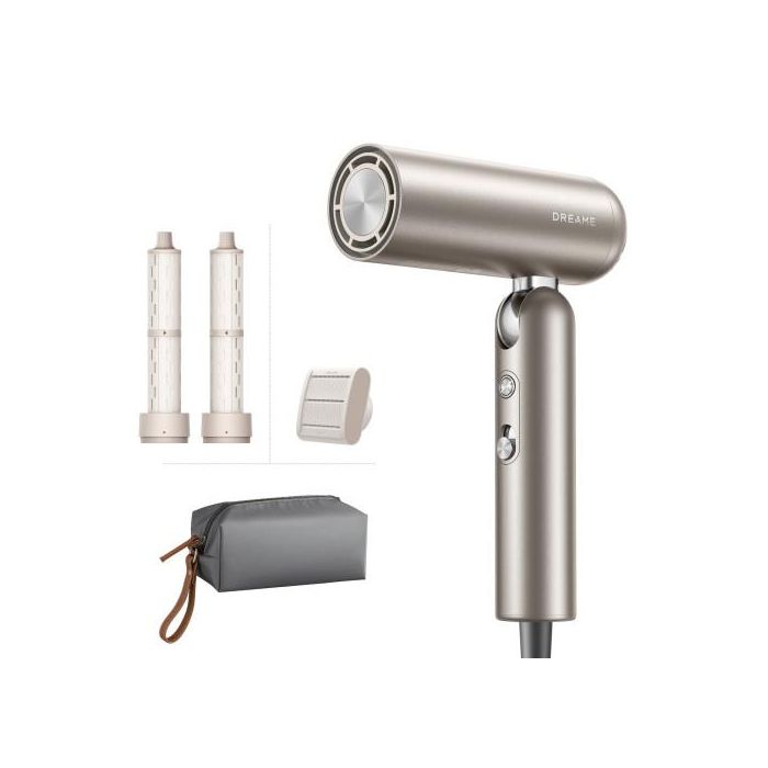Dreame 010401AB000278 Secador de Pelo Pocket Neo 1300W Oro Portátil con Iones, Función Fría y Mango Plegable