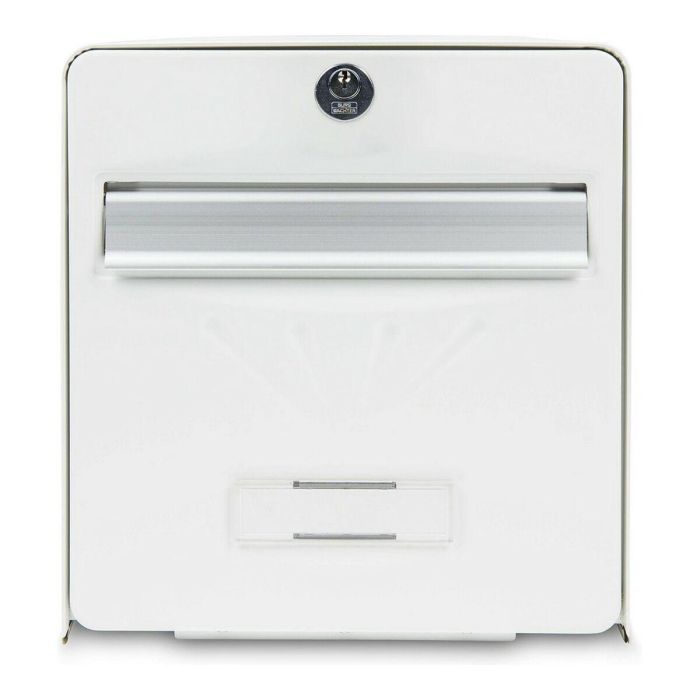 Burg Wachter Buzón de Correo de Acero Galvanizado con 2 Puertas, Blanco, Anticorrosión, Poste Antirrobo de 37kg, para Exterior
