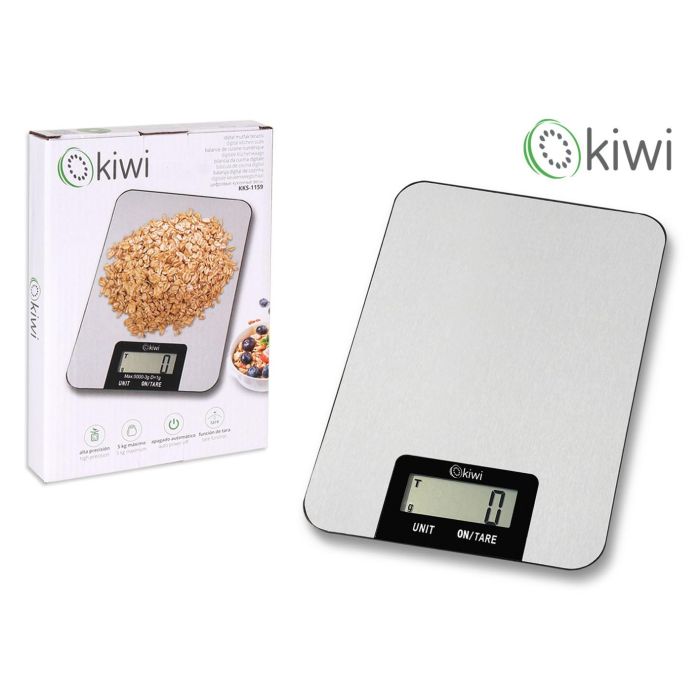 Kiwi Báscula de Cocina Digital de Acero Inoxidable - 5 kg (8 Unidades)
