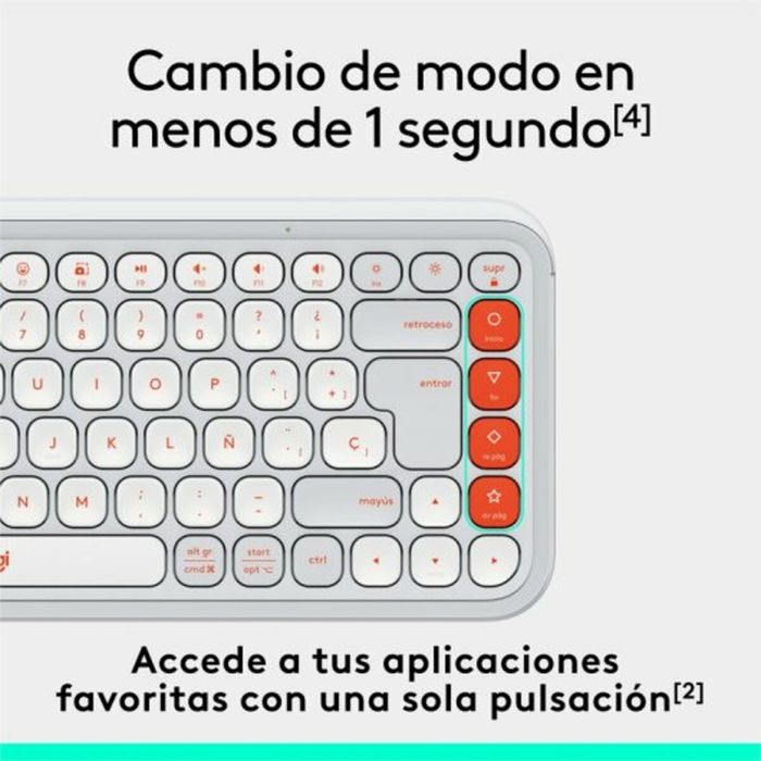 Teclado Logitech Pop Icon Blanco Qwerty Español QWERTY 5