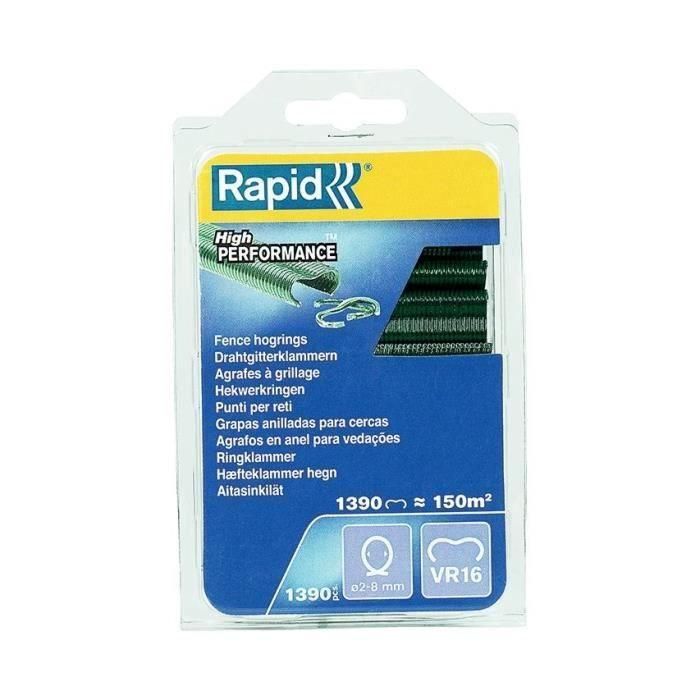 Rapid RAP3221631088008 Grapas de Malla VR16 Verdes para Cercado - Blister 1390 Unidades 1