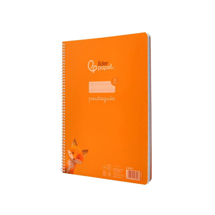 Liderpapel Cuaderno espiral A4 Pautaguía tapa plástico 80 hojas 90gr cuadro pautado 3mm con margen color naranja 3 Liderpapel Cuaderno espiral A4 Pautaguía tapa plástico 80 hojas 90gr cuadro pautado 3mm con margen color naranja 3