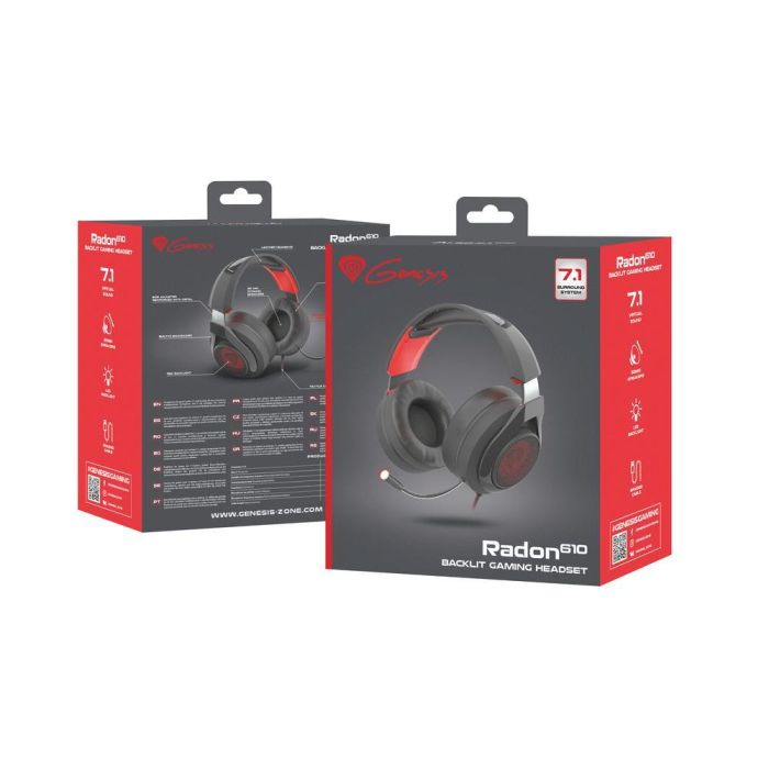 GENESIS Radon 610 Auriculares Alámbrico Diadema Juego USB tipo A Negro, Rojo 5 GENESIS Radon 610 Auriculares Alámbrico Diadema Juego USB tipo A Negro, Rojo 5