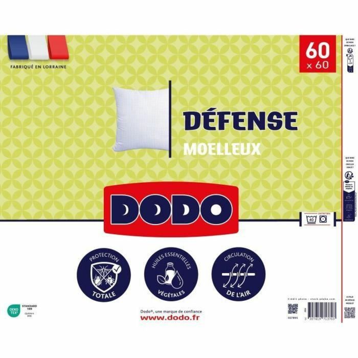 DODO - Almohada DEFENSA - 60 x 60 cm - 100% Poliéster VOLUPT'AIR - Blanco 1