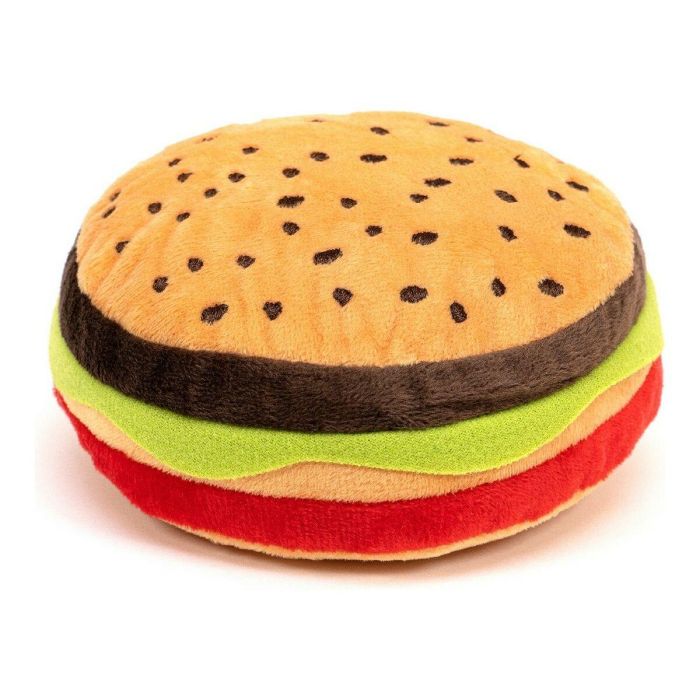 Gloria Peluche Hamburdog Mini para Perros, Diseño Original Hamburguesa Multicolor, Juguete con Squeaker Ideal Razas Pequeñas