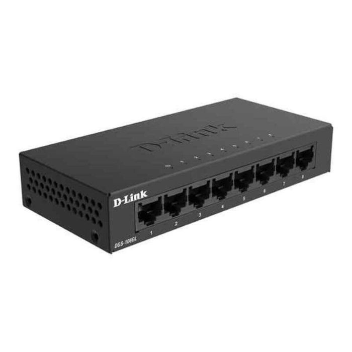 D-Link DGS-108GL Switch Gigabit Ethernet de 8 Puertos 10 Gbps, Carcasa Metálica Compacta, Silencioso, Eficiencia Energética 1