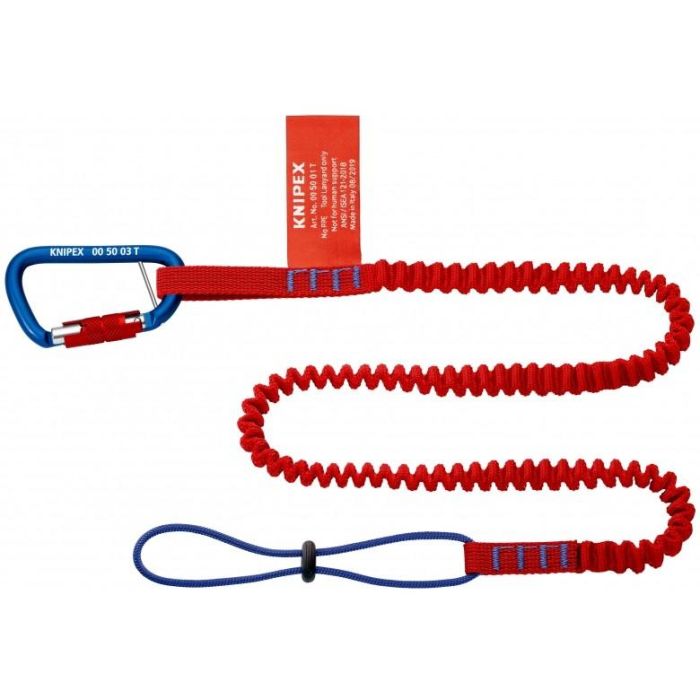 Knipex Fangleine con Mosquetón, Soporte de martillo, Rojo, 85mm