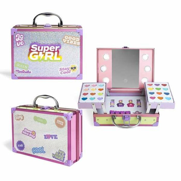 Maletin de belleza martinelia con espejo led supergirl. 25x19x9 cm. incluye sobras de ojos,esmaltes de uñas,brillos de labios y separador de dedos. Maletin de belleza martinelia con espejo led supergirl. 25x19x9 cm. incluye sobras de ojos,esmaltes de uñas,brillos de labios y separador de dedos.