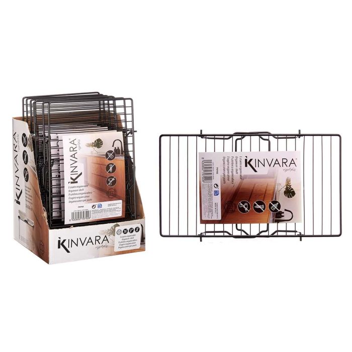 Soporte Negro Metal Estantería Plegable Kinvara 24x37.5x24.5 cm (8 Unidades) 2 Soporte Negro Metal Estantería Plegable Kinvara 24x37.5x24.5 cm (8 Unidades) 2