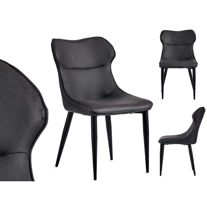 Sillon Antracita Respaldo Inclinado Giftdecor 49X86CM (2 Unidades) Sillon Antracita Respaldo Inclinado Giftdecor 49X86CM (2 Unidades)