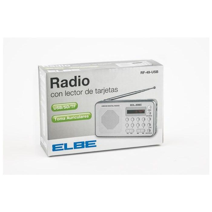 Radio Digital Fm Lector Mp3 Y Usb Batería Recargable ELBE RF-49-USB 3