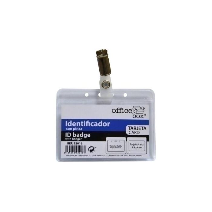 Funda Distintivo Office Box Rigido 92016 Con Pinza Para Tarjetas De Identificacion Y Pases De Seguridad Paquete De 10