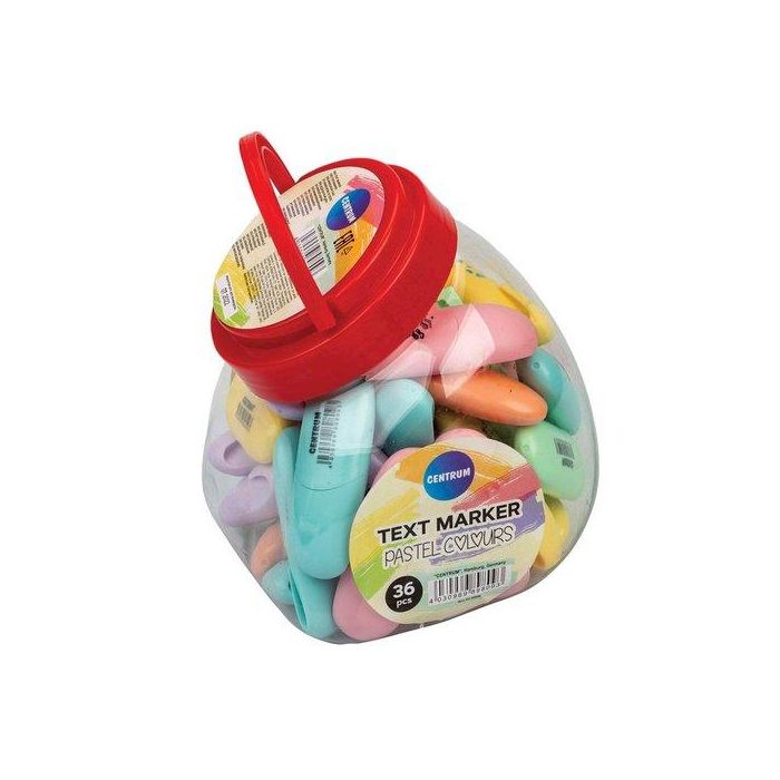 Marcador Fluor Centrum Mini Pastel Surtido Expositor De 36 (6 Col.)