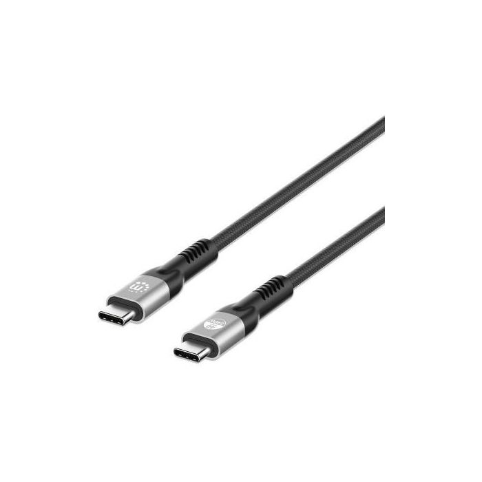 MANHATTAN 356374 Cable USB4 USB-C Macho/Macho 240W, 40Gbps, 8K HDR10, Thunderbolt 4, 1m Negro