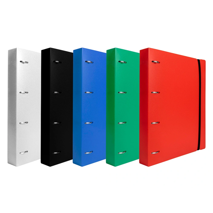 Liderpapel Carpeta con Recambio A4 4 Anillas 25mm Polipropileno Transparente 100 Hojas 80g Cuadro 5mm 6