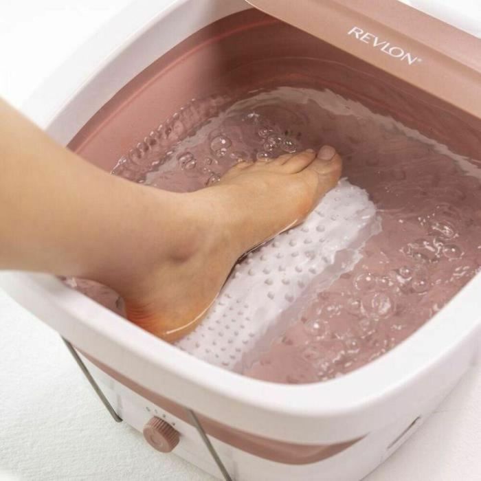 Revlon RVFB7034E Thalasso Baño de pies plegable, Calentador de agua, Burbujas, Masaje Acupresión, Aceites Esenciales, Silencioso