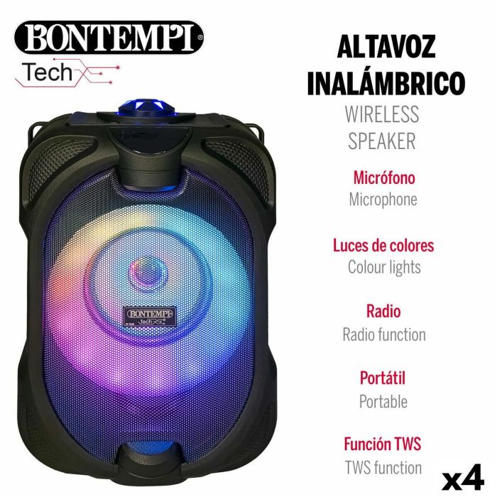 Altavoz con Micrófono Karaoke Bontempi 4 Unidades 17 Altavoz con Micrófono Karaoke Bontempi 4 Unidades 17