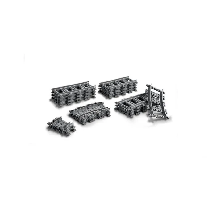 LEGO 60205 Rieles para Trenes LEGO City, Incluye 8 Rieles Rectos, 4 Curvos y 8 Flexibles 1